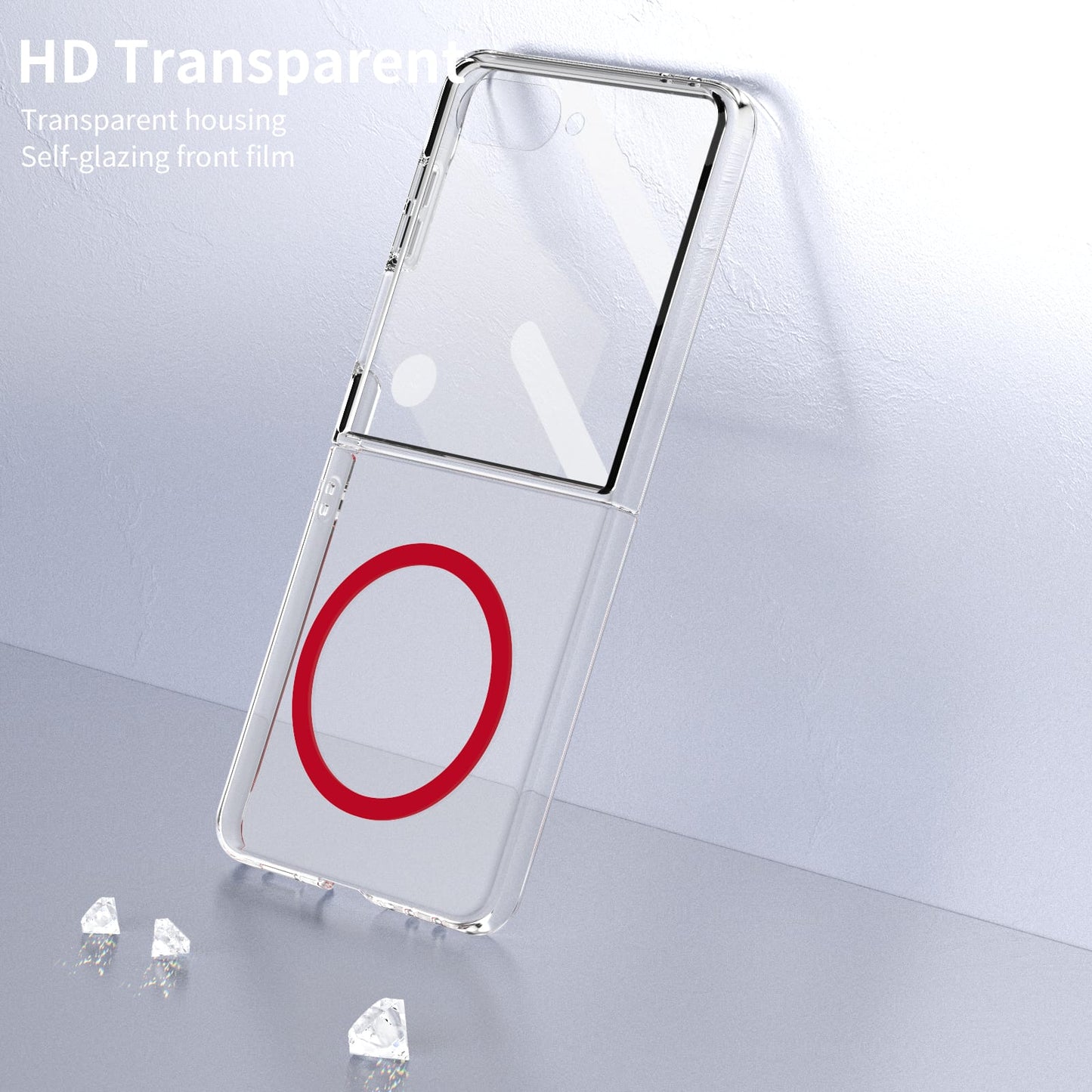 Galaxy Z Flip 7 Clear Magsafe Case [Red]