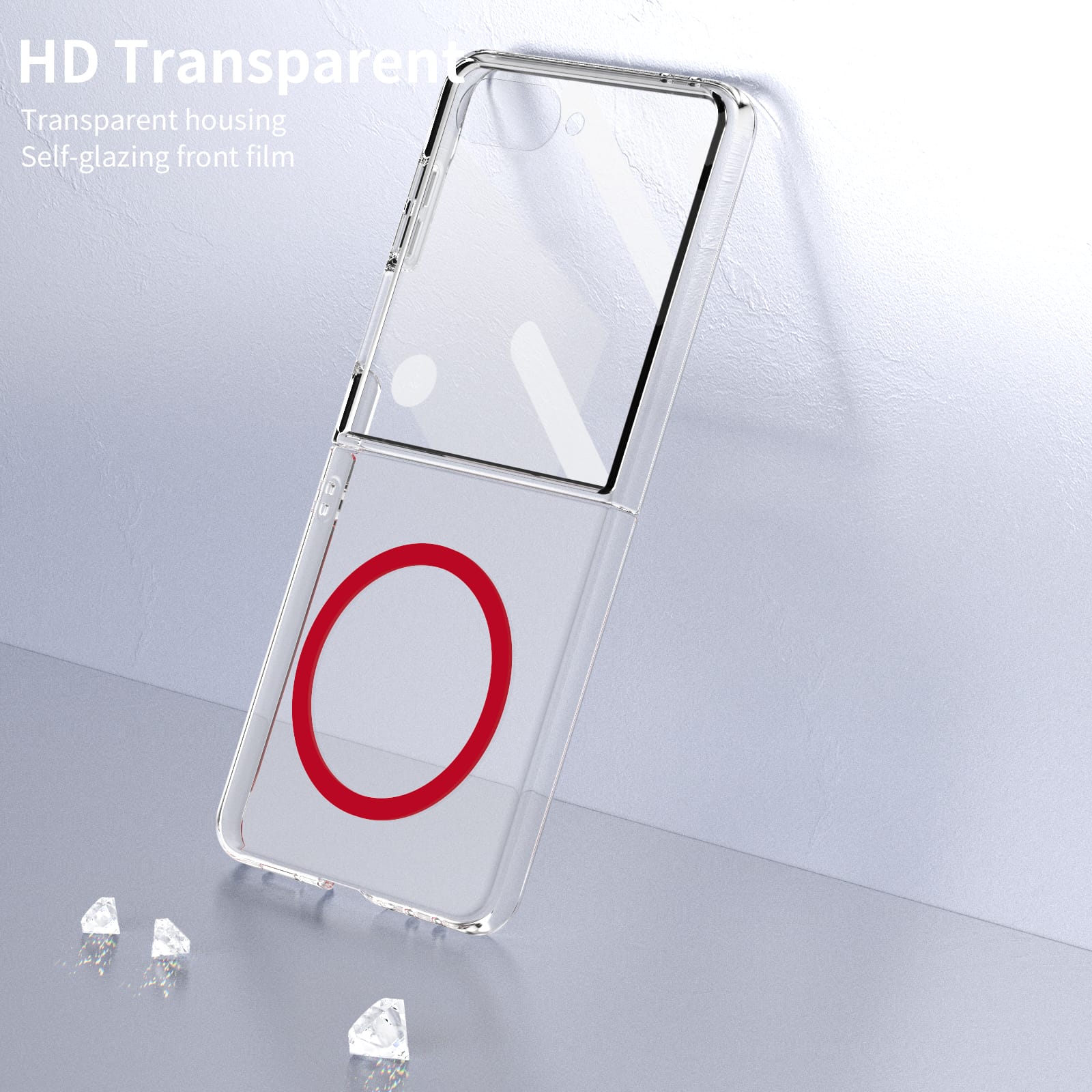 Galaxy Z Flip 7 Clear Magsafe Case [Red]