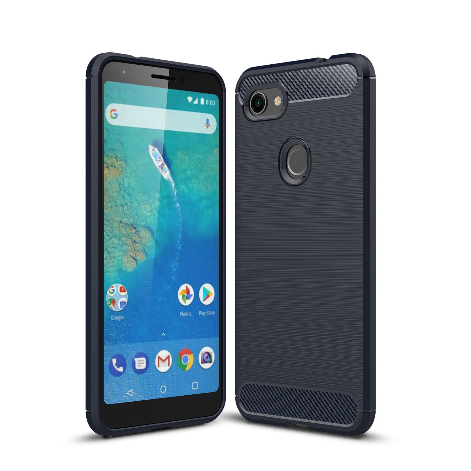 Google Pixel 3a Xl Carbon Fibre Case [Navy]