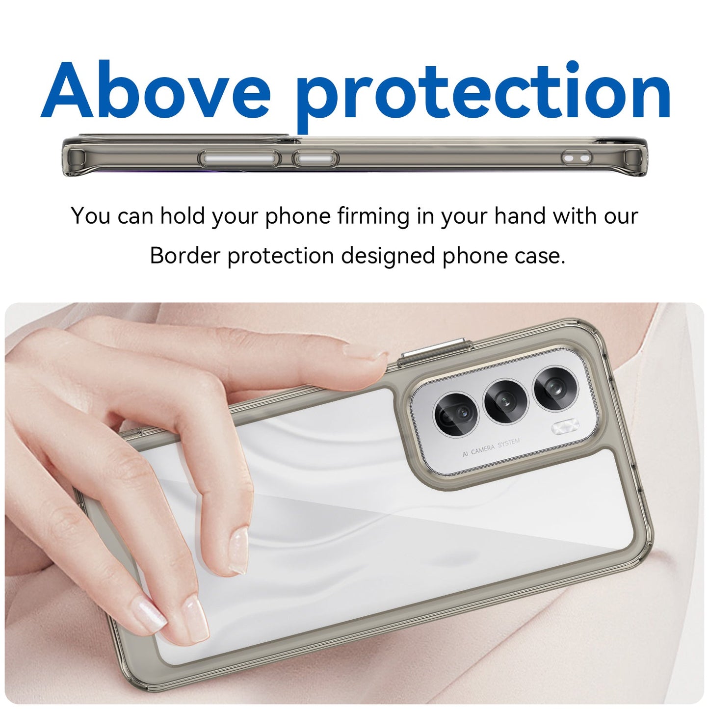 Oppo Reno 12 Soft Gel Bumper Case [Clear Grey]