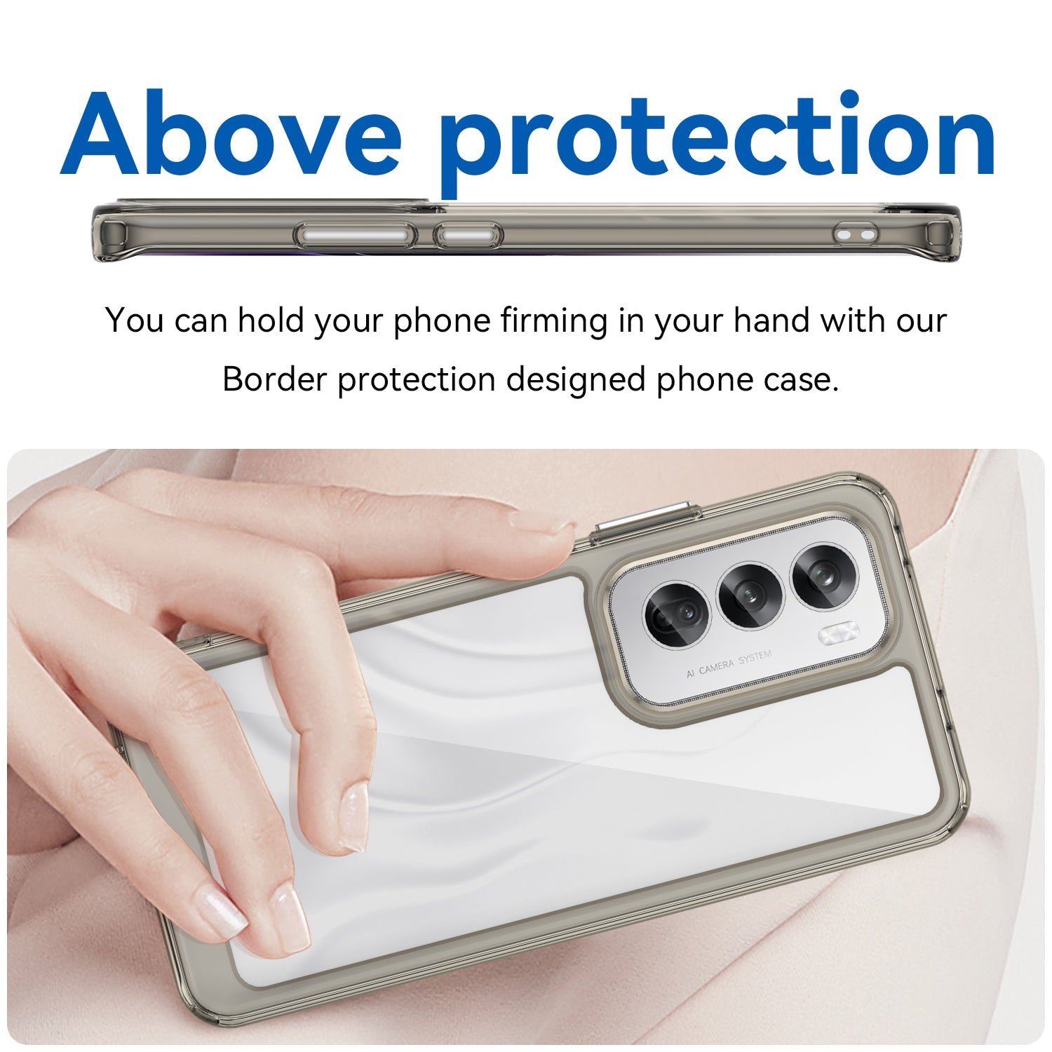 Oppo Reno 12 Soft Gel Bumper Case [Clear Grey]