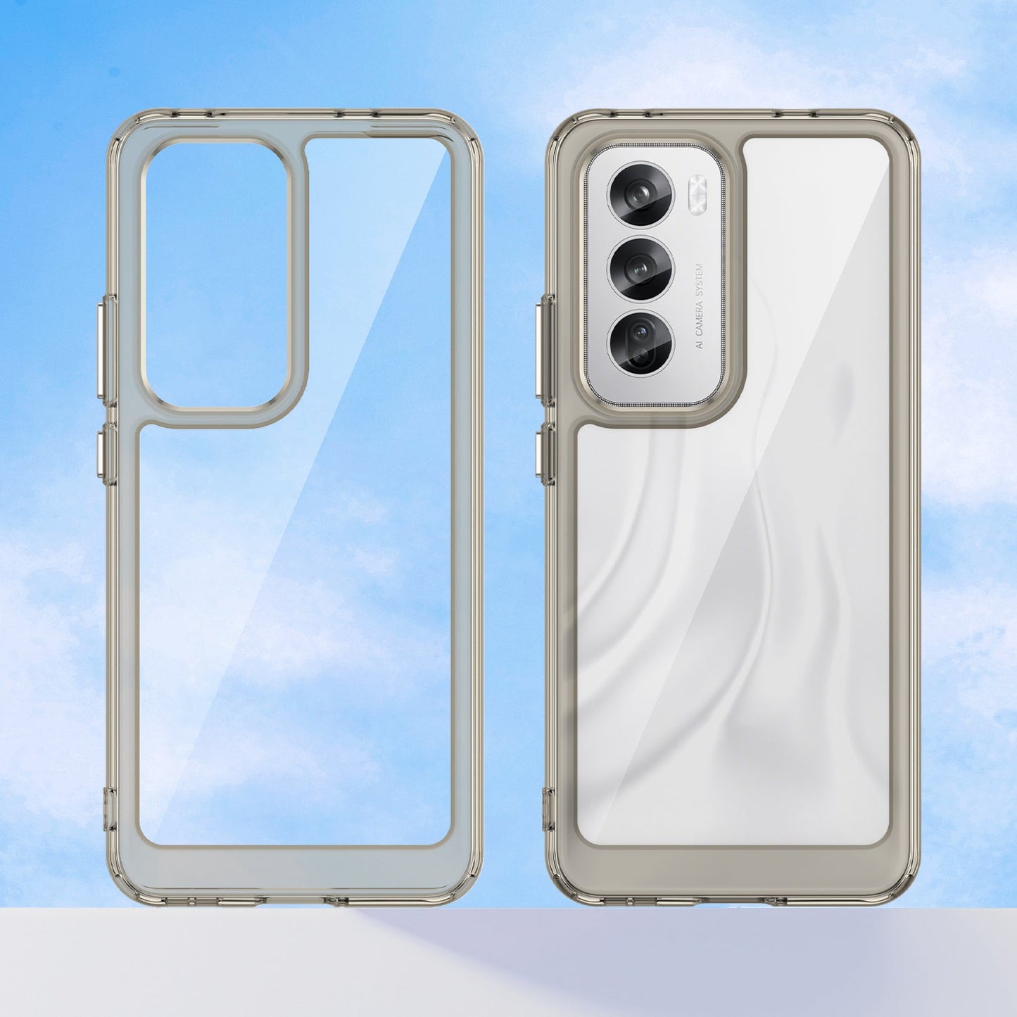 Oppo Reno 12 Soft Gel Bumper Case [Clear Grey]