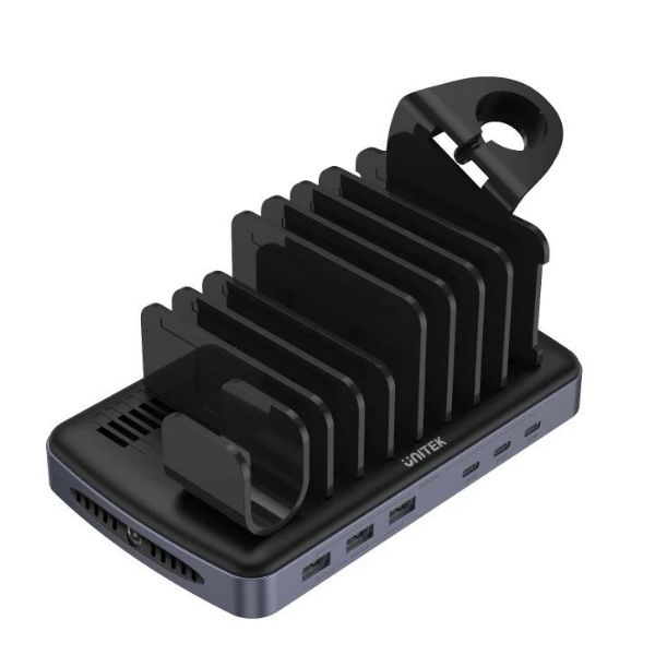 UNITEK 6-Port USB-C & USB-A Multi Device Charging Station. Charge up to 6 Devices, Supports up to 60W Super Fast Charge, Built-in overvoltage, overcurrent Protection Comes with 8 Separator Slats