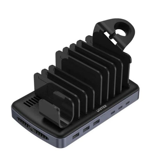 UNITEK 6-Port USB-C & USB-A Multi Device Charging Station. Charge up to 6 Devices, Supports up to 60W Super Fast Charge, Built-in overvoltage, overcurrent Protection Comes with 8 Separator Slats