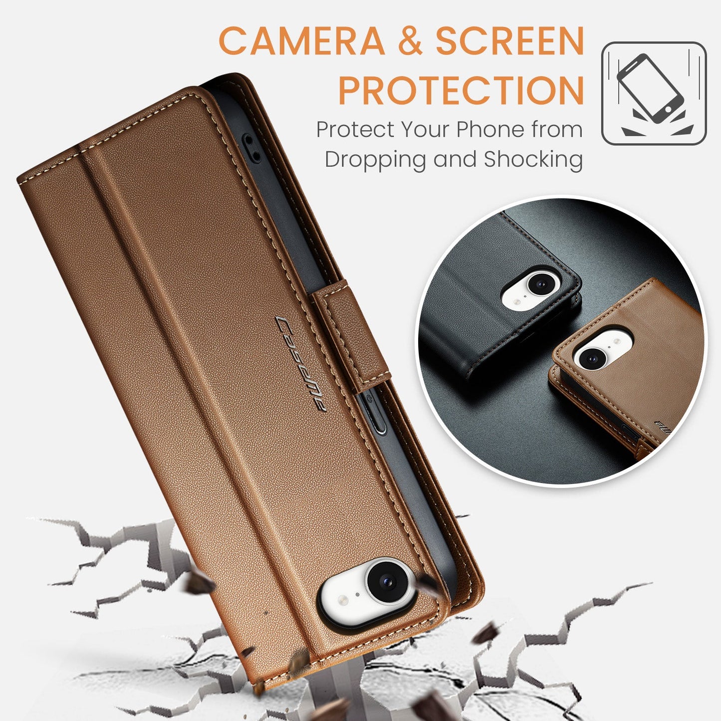 Apple iPhone 16E Pu Wallet Case [Brown]