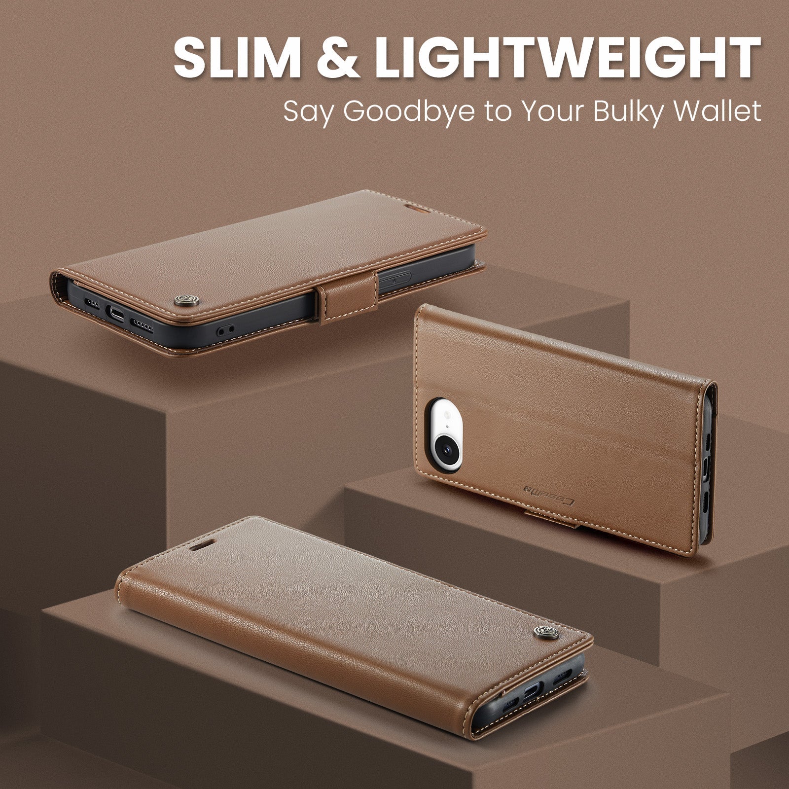 Apple iPhone 16E Pu Wallet Case [Brown]