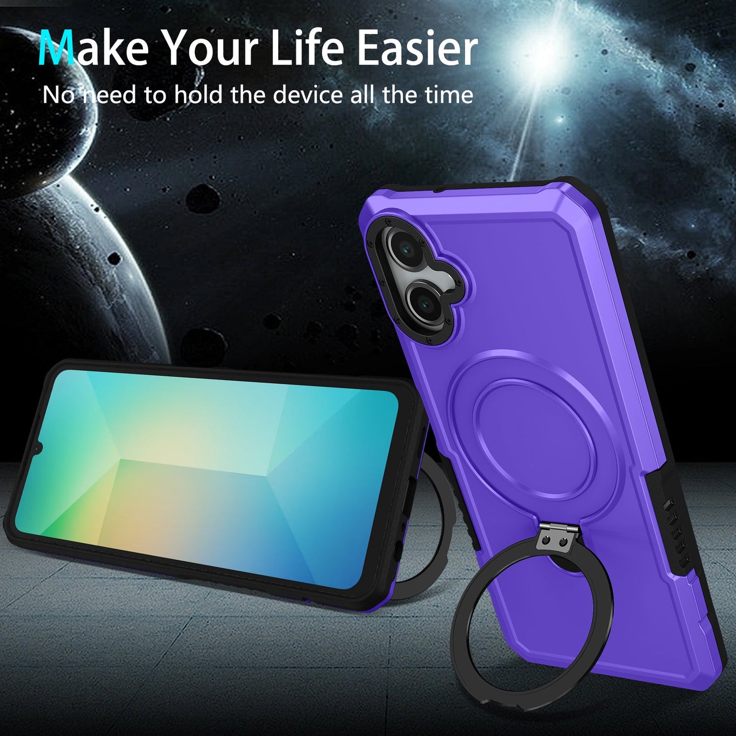Galaxy A06 4G Kickstand Heavy Duty Case [Purple]