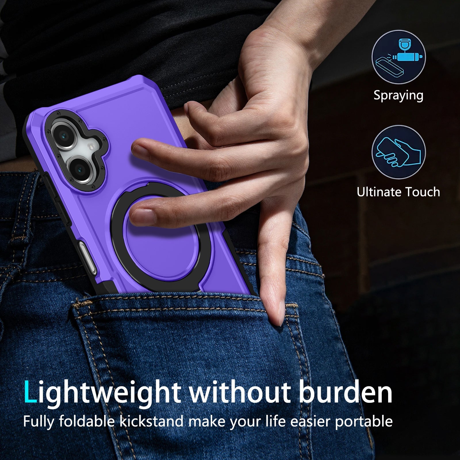 Galaxy A06 4G Kickstand Heavy Duty Case [Purple]