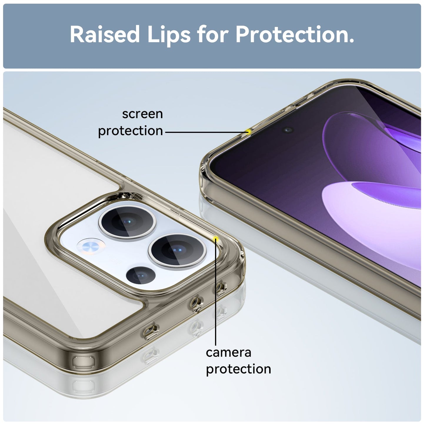 Oppo Reno 13 5G Soft Gel Case [Clear Grey]