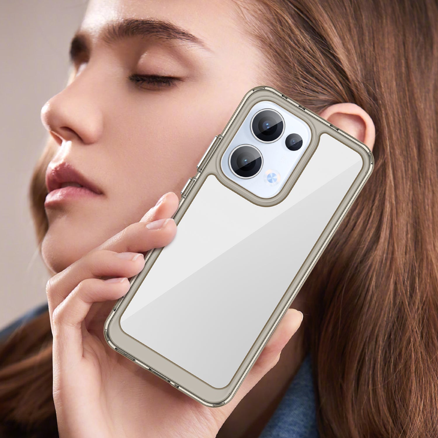 Oppo Reno 13 5G Soft Gel Case [Clear Grey]