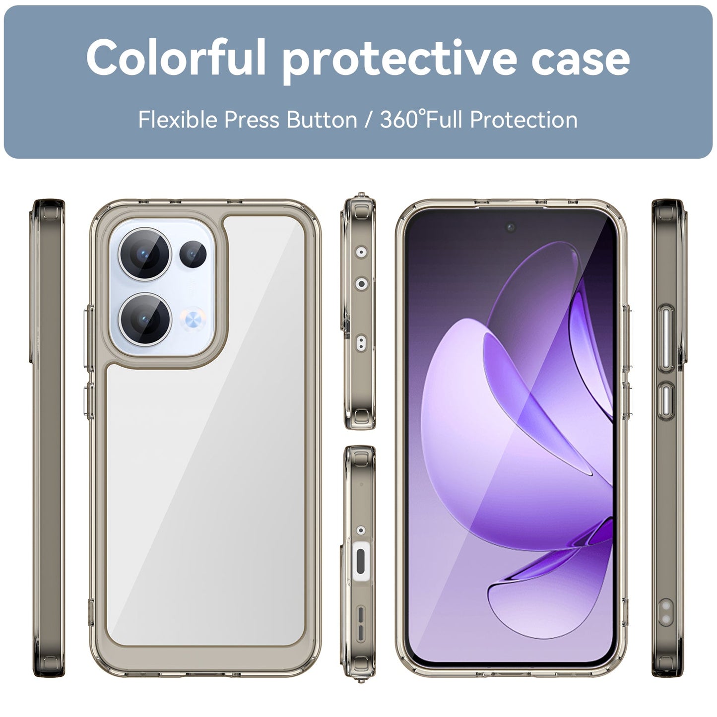 Oppo Reno 13 5G Soft Gel Case [Clear Grey]