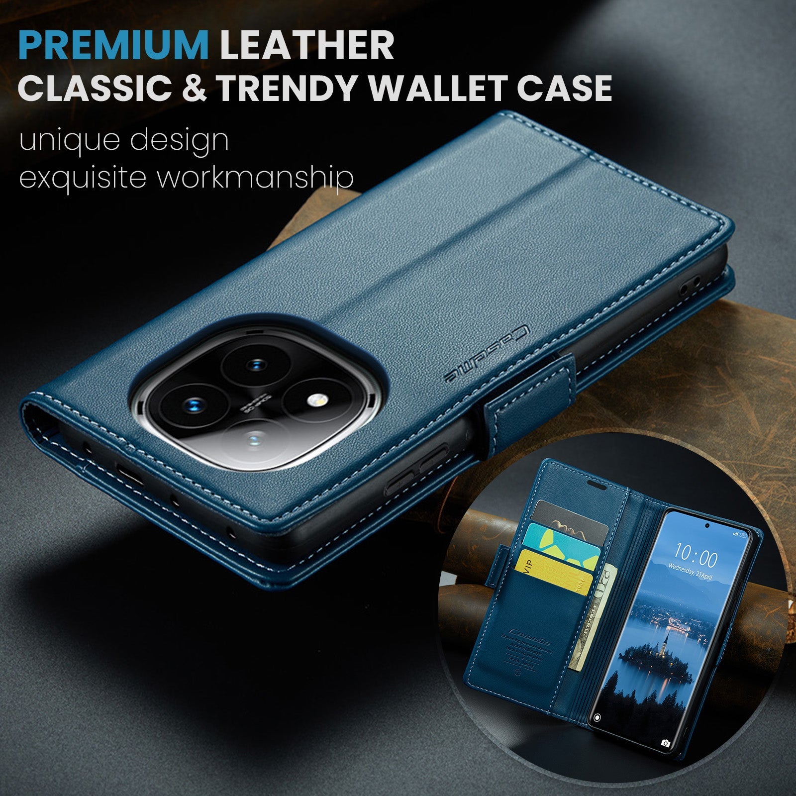 Xiaomi Redmi Note 14 Pro Plus 5G Pu Wallet Case [Navy]