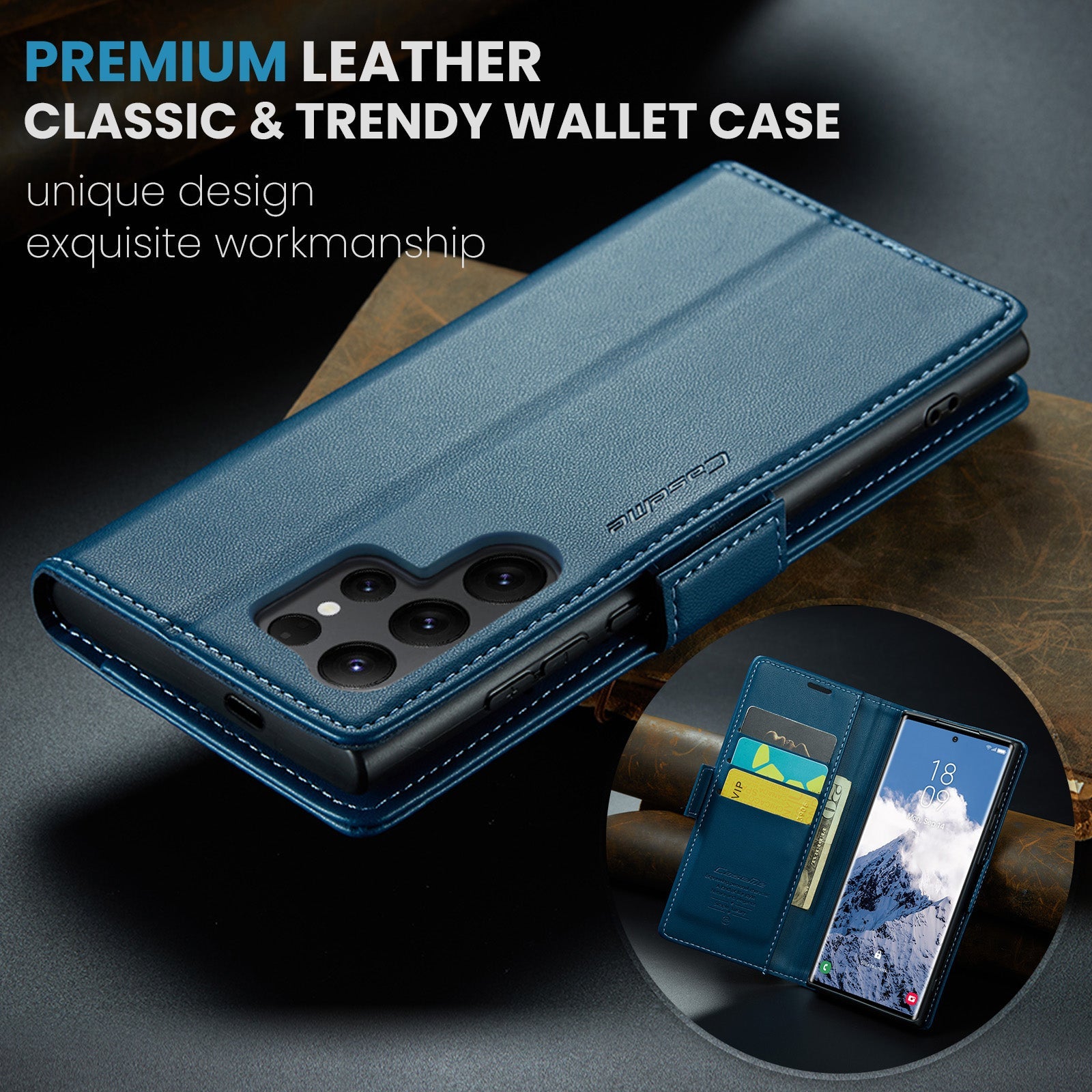 Galaxy S25 Ultra Pu Wallet Case [Navy]