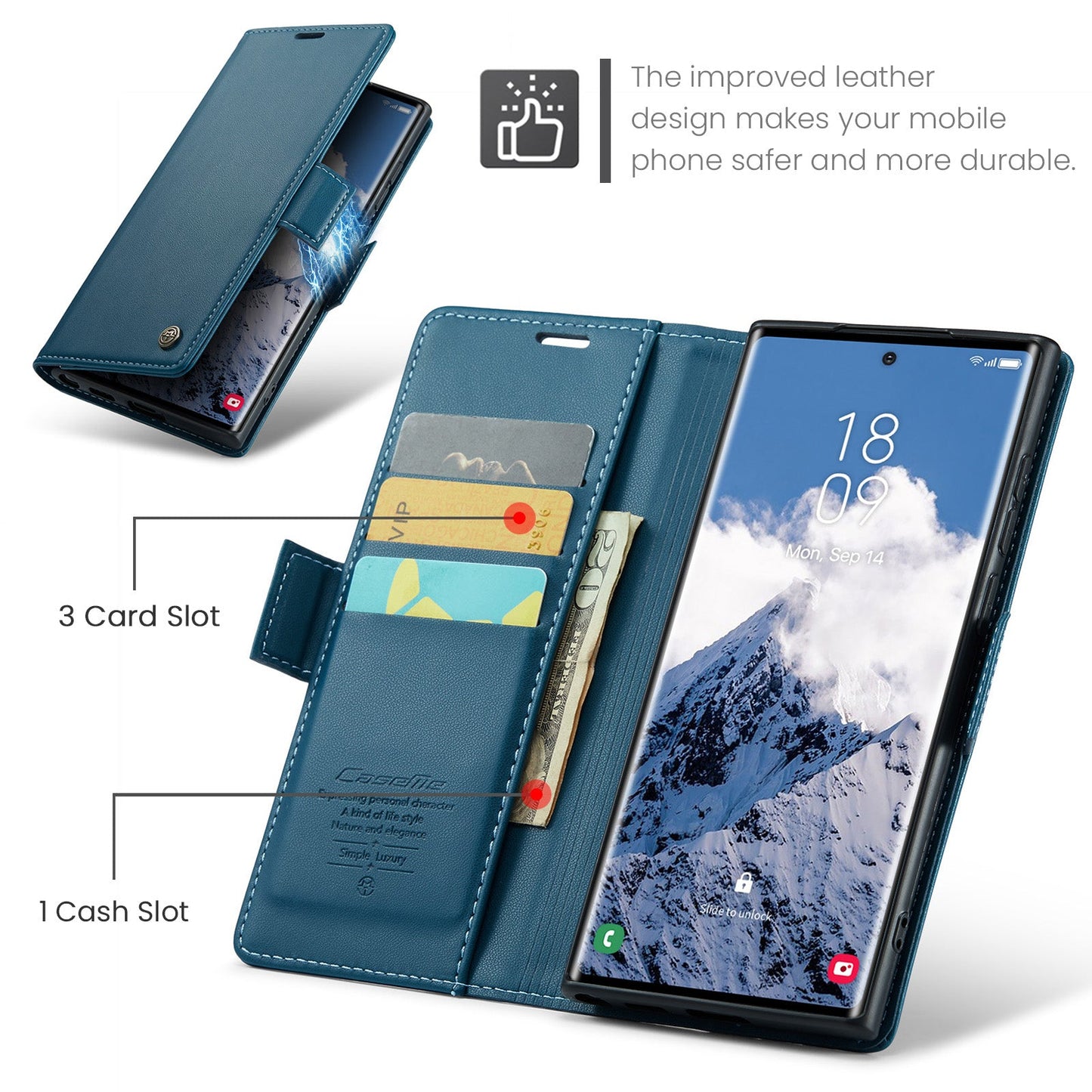 Galaxy S25 Ultra Pu Wallet Case [Navy]