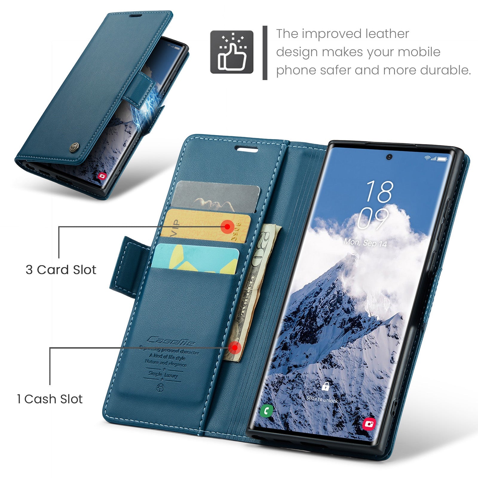 Galaxy S25 Ultra Pu Wallet Case [Navy]