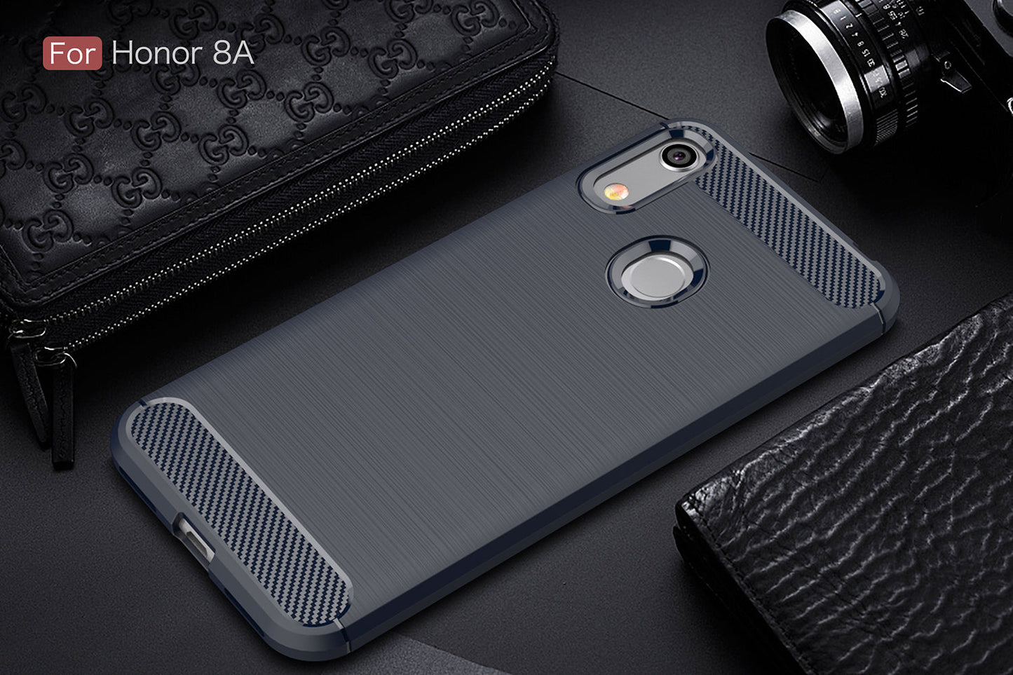 Huawei Y6s Carbon Fibre Case Navy