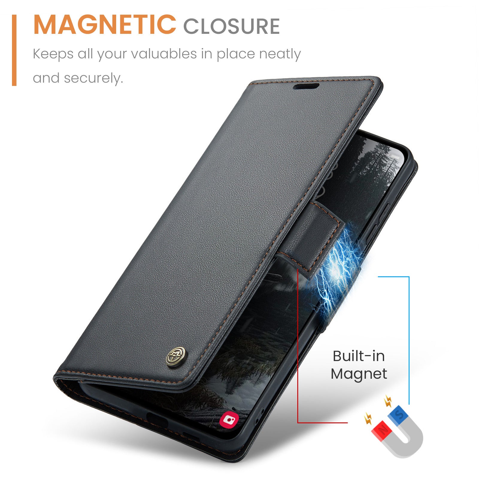 Galaxy S25 Edge Pu Wallet Case [Black]