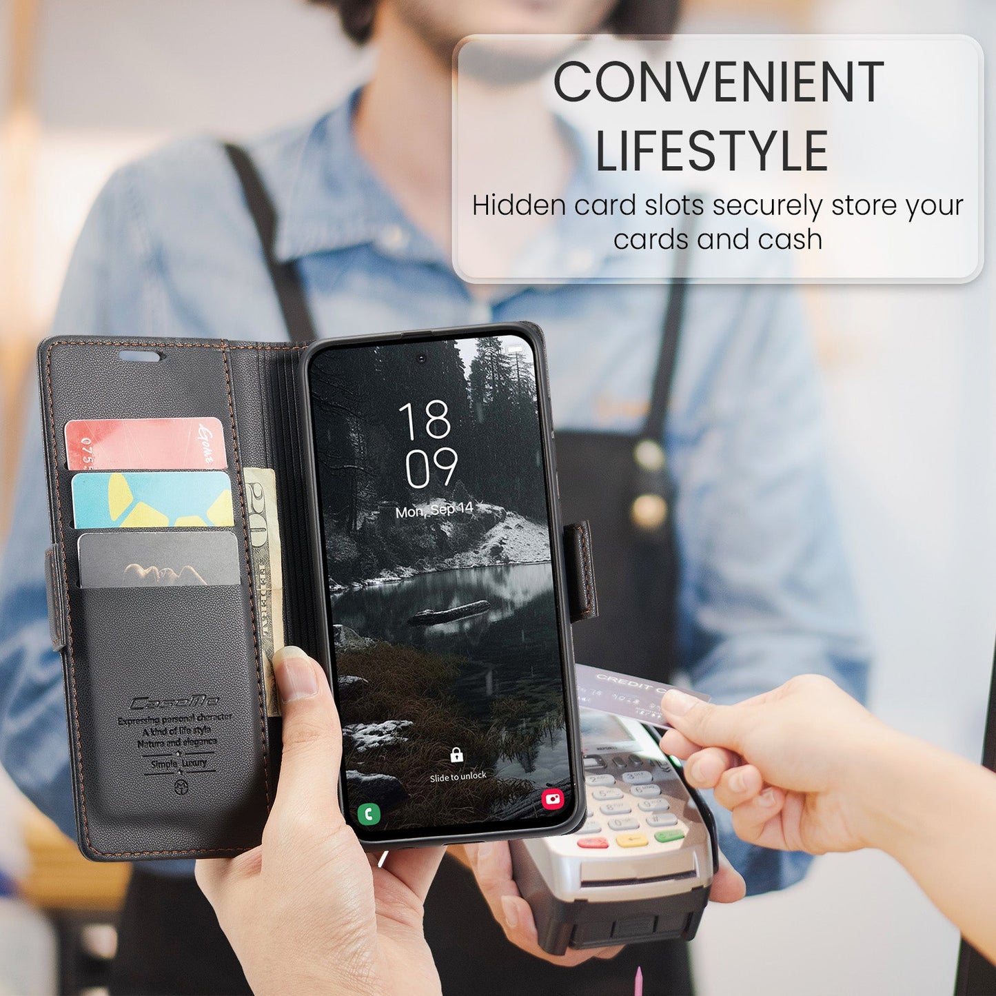 Galaxy S25 Edge Pu Wallet Case [Black]