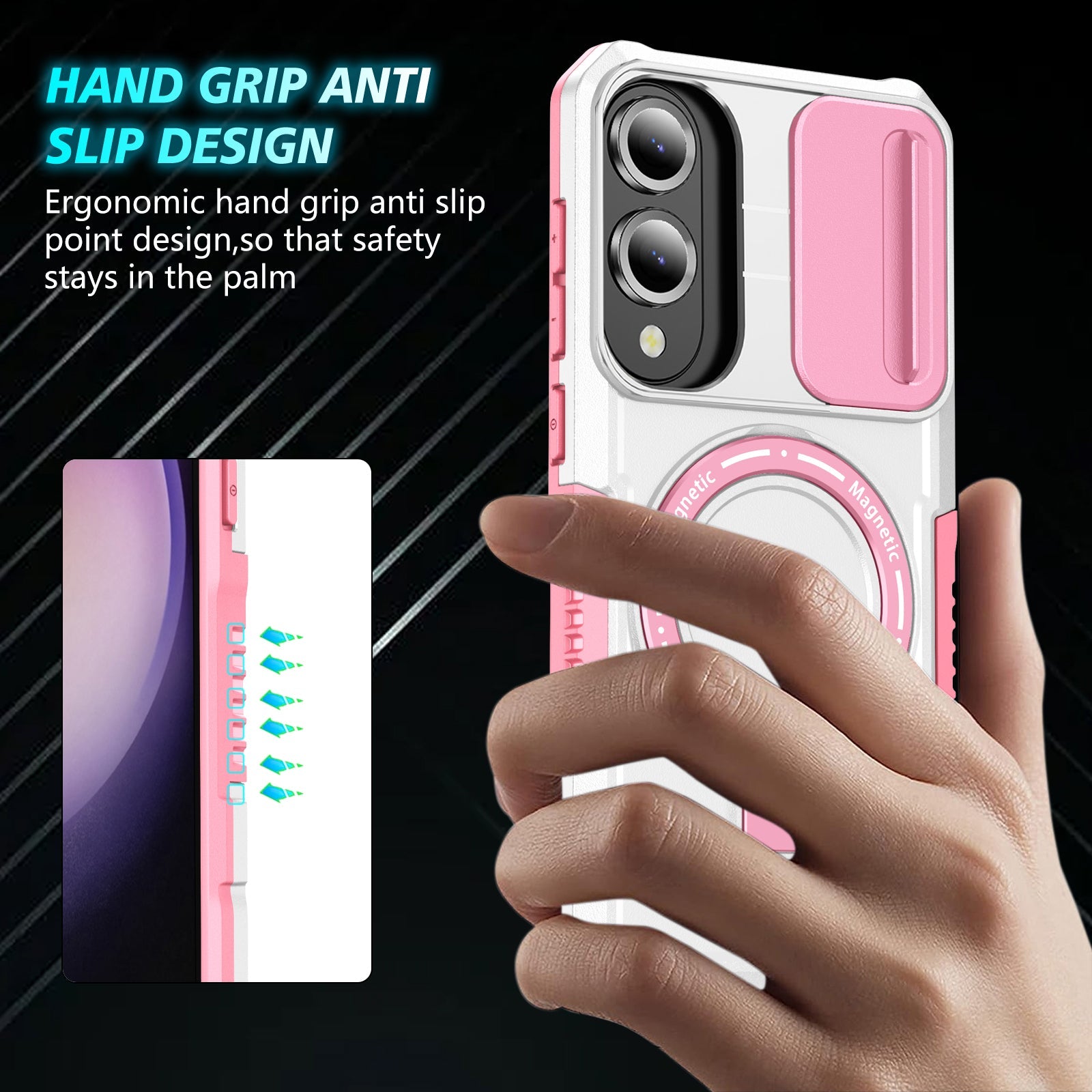 Samsung Galaxy S25 Edge Magsafe Sliding Cover Case [Pinkwhite]