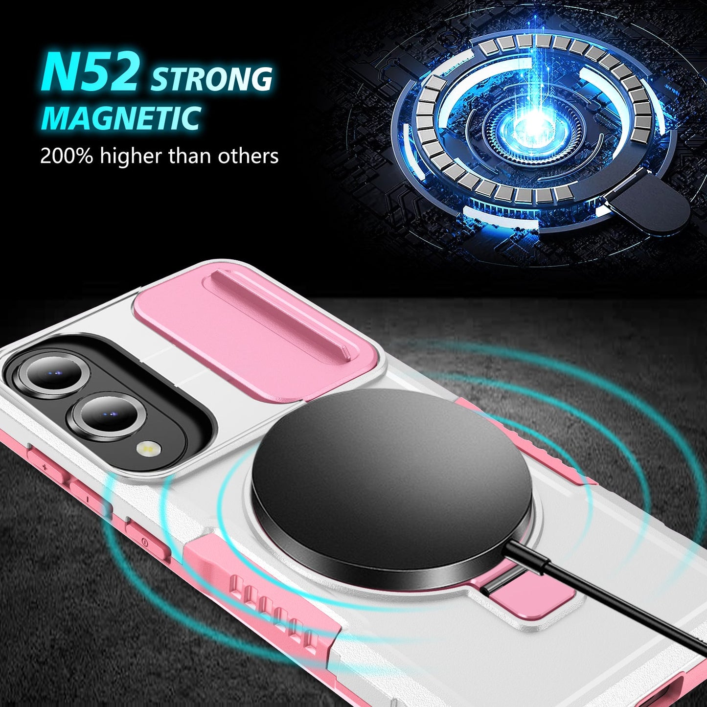 Samsung Galaxy S25 Edge Magsafe Sliding Cover Case [Pinkwhite]