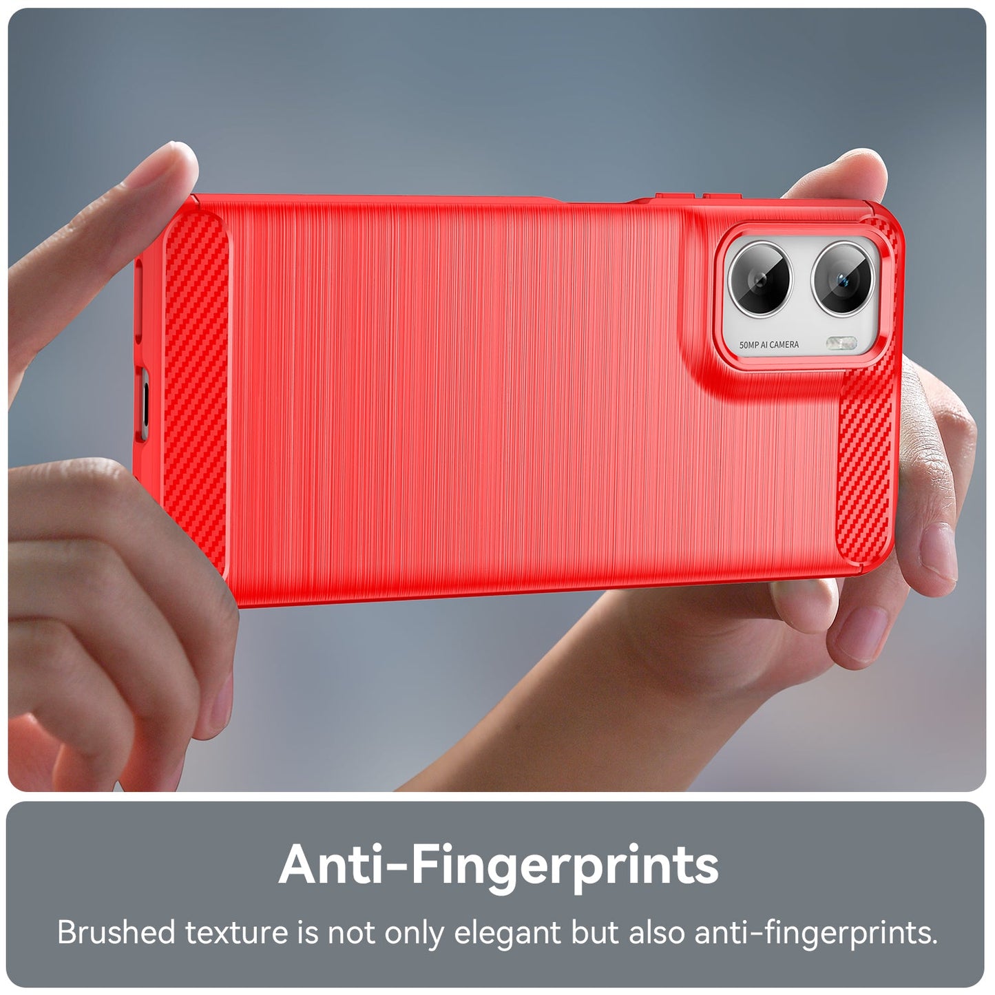 Moto G06 Carbon Fibre Case [Red]