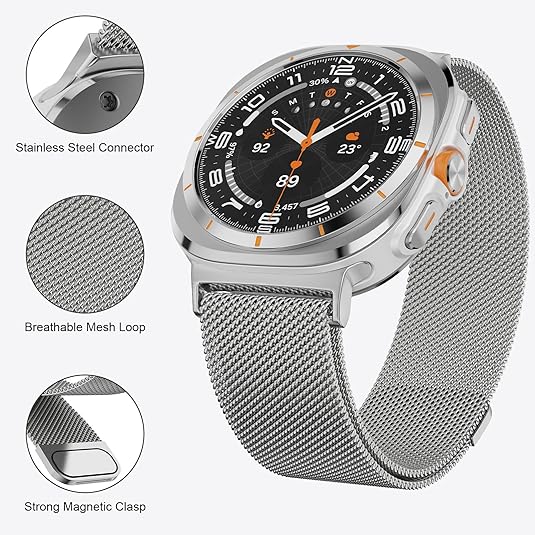 Samsung Galaxy Watch Ultra 47Mm Milanese Loop Strap [Silver]