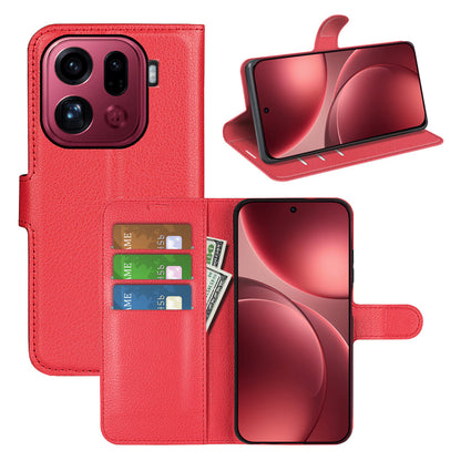 Oppo Find X9 Pro Pu Wallet Case [Red]