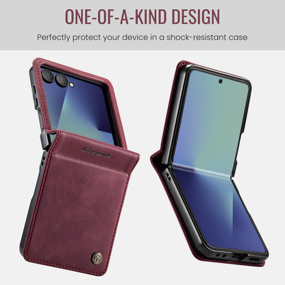 Galaxy Z Flip 7 Pu Leather Case [Maroon]