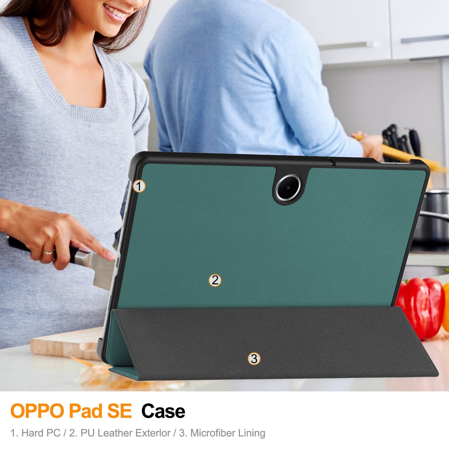 Oppo Pad Se 11" Tri-fold Pu Case [Teal]