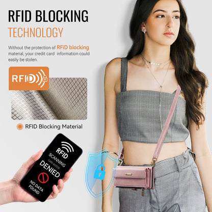 Iphone 14 Plus Crossbody Wallet [Pink]