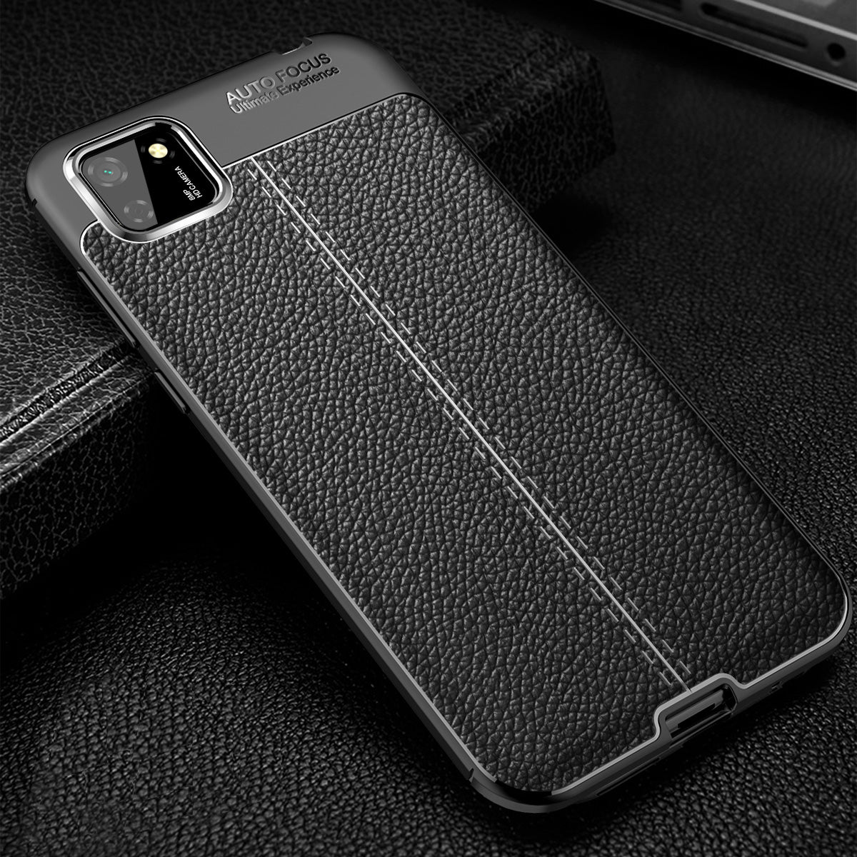 Huawei Y5p Leather Texture Case Black