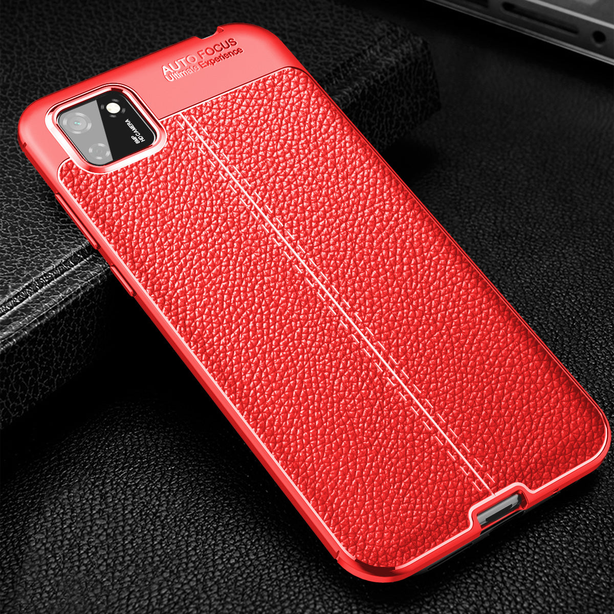 Huawei Y5p Leather Texture Case Red