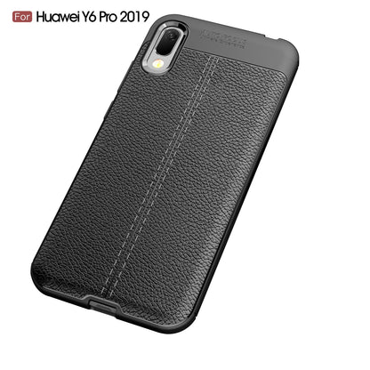 Huawei Y6 Pro 2019 Leather Texture Case Black