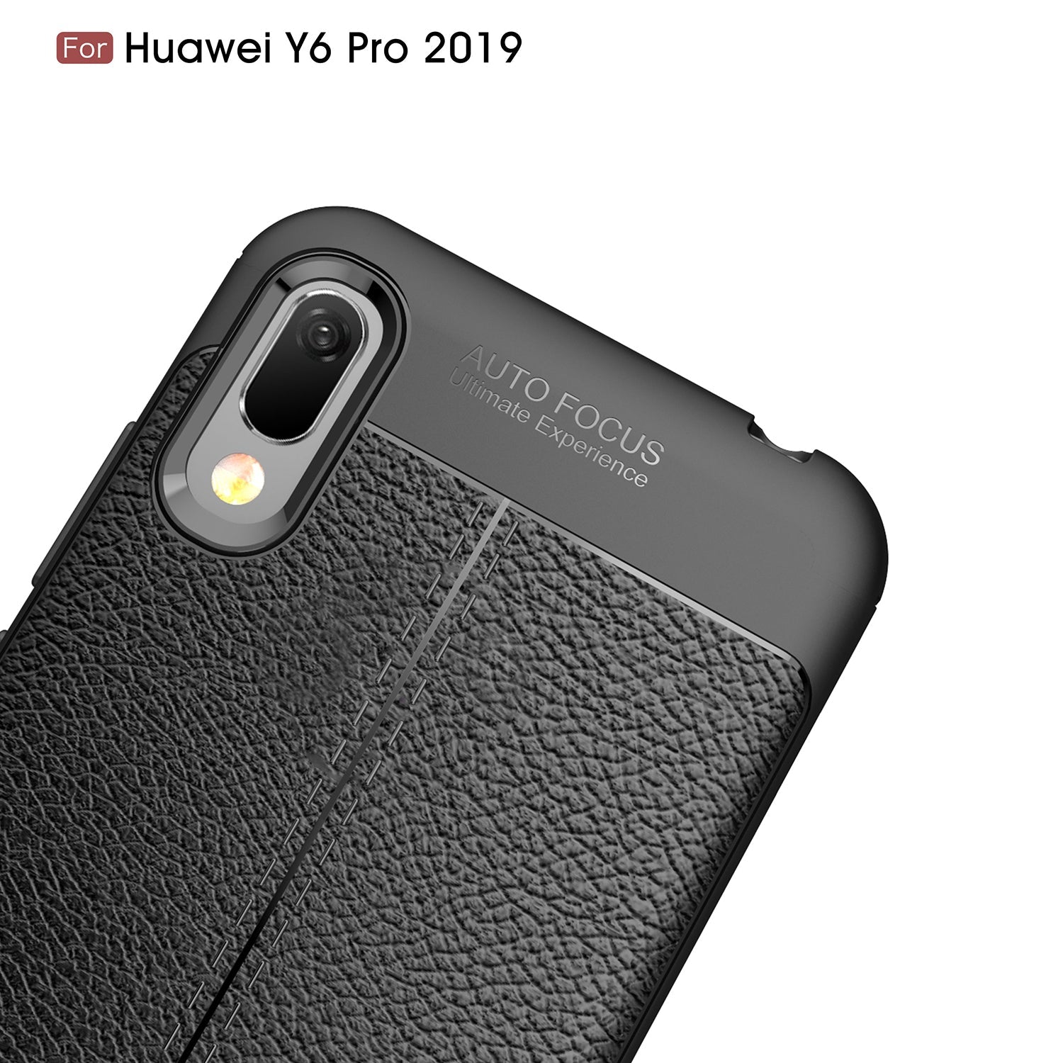 Huawei Y6 Pro 2019 Leather Texture Case Black