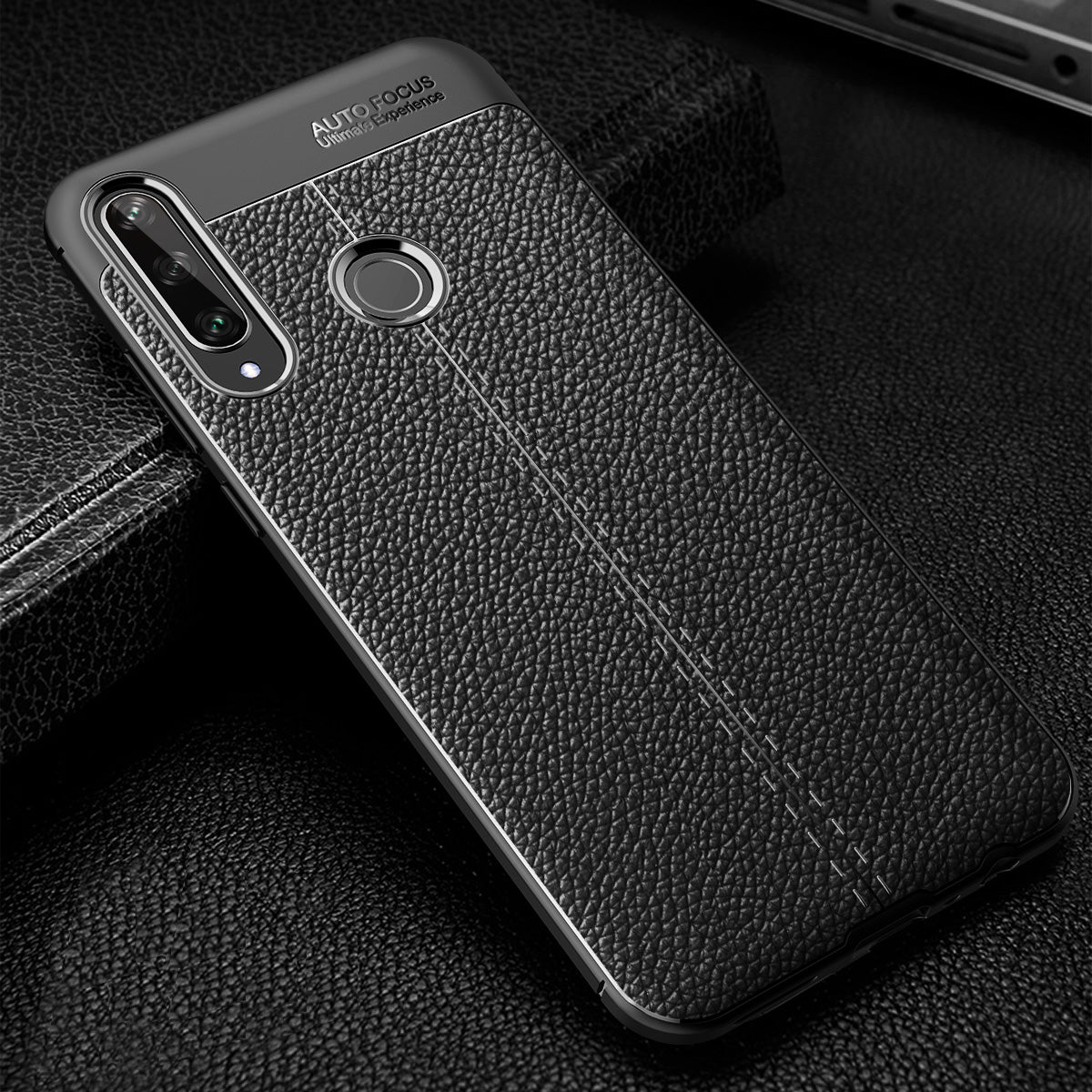 Huawei Y6p Leather Texture Case Black