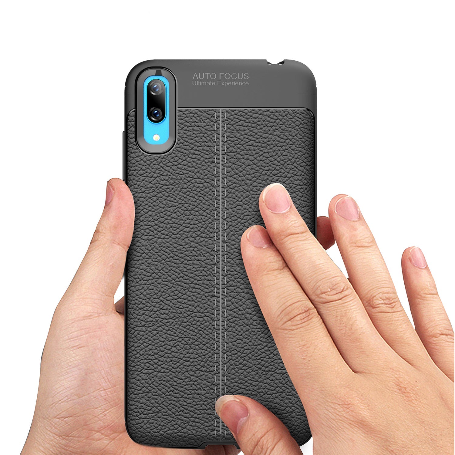 Huawei Y7 Pro 2019 Leather Texture Case Black
