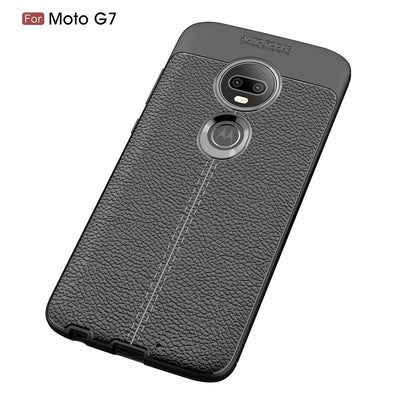 Moto G7/G7Plus Leather Texture Case Black