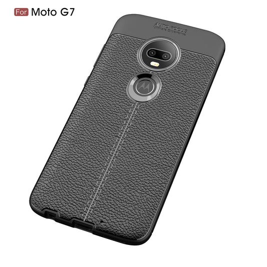 Moto G7/G7Plus Leather Texture Case Black