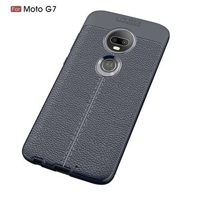 Moto G7/G7Plus Leather Texture Case Navy