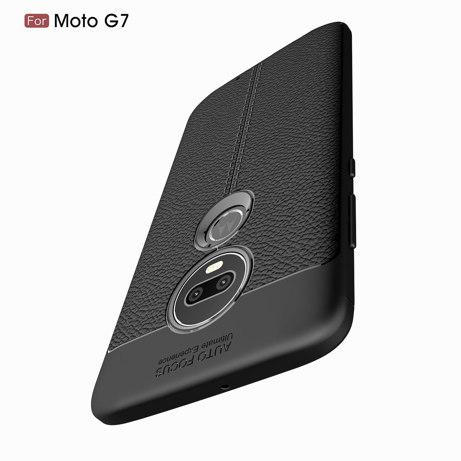 Moto G7/G7Plus Leather Texture Case Black