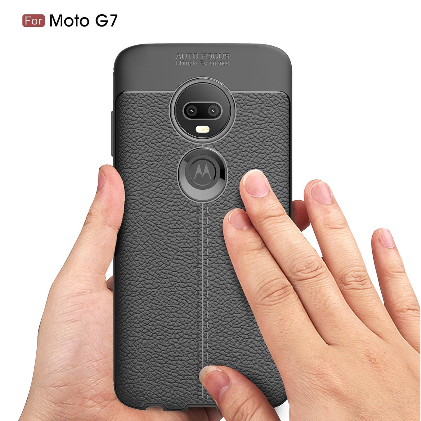 Moto G7/G7Plus Leather Texture Case Red