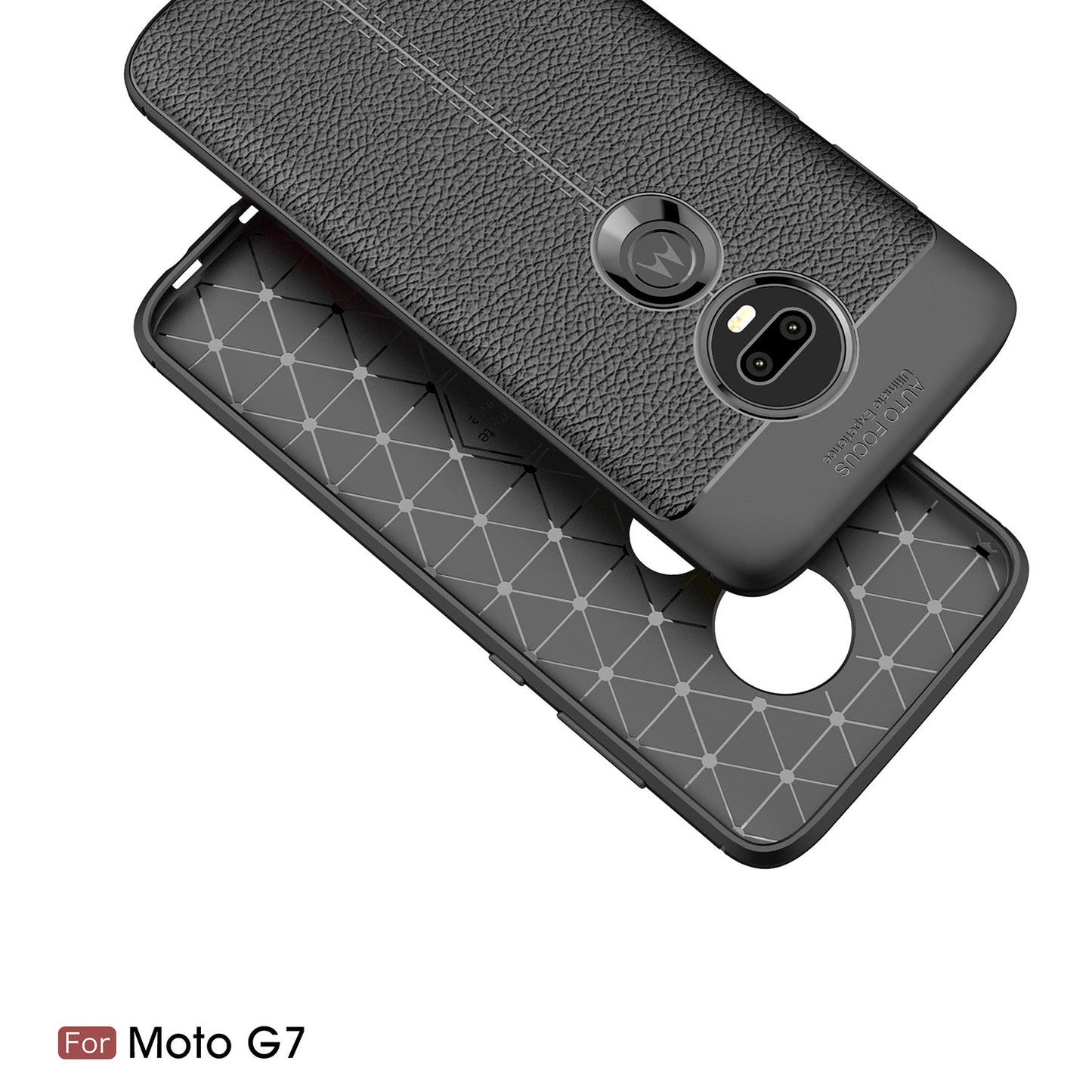 Moto G7/G7Plus Leather Texture Case Red
