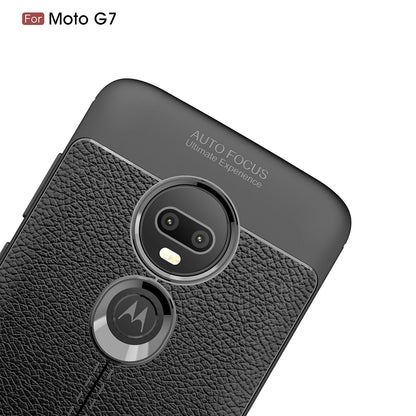 Moto G7/G7Plus Leather Texture Case Black