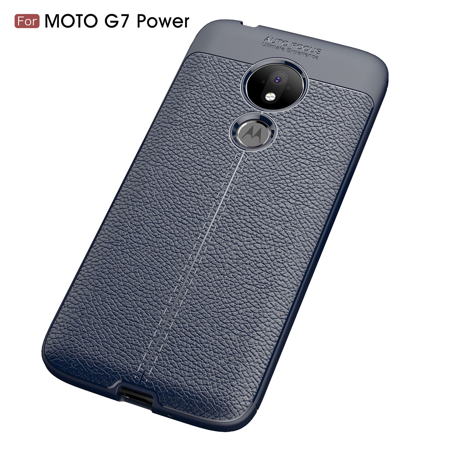 Moto G7 Power Leather Texture Case Navy