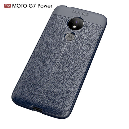 Moto G7 Power Leather Texture Case Navy