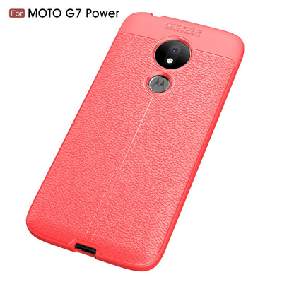 Moto G7 Power Leather Texture Case Red