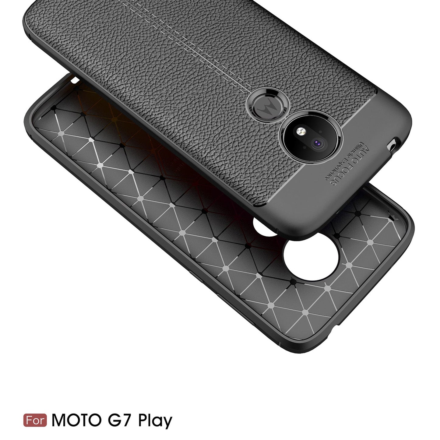 Moto G7 Power Leather Texture Case Red