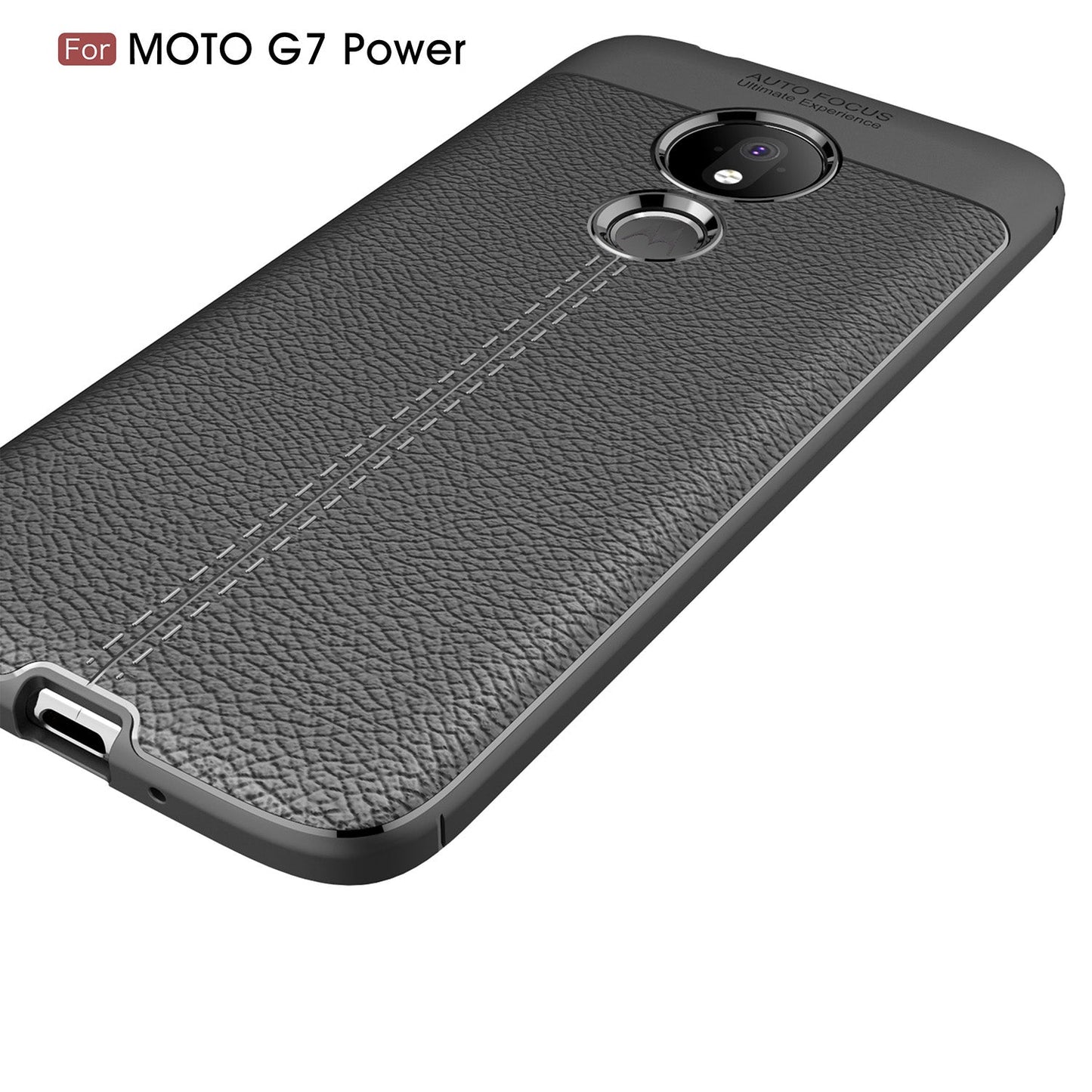 Moto G7 Power Leather Texture Case Navy