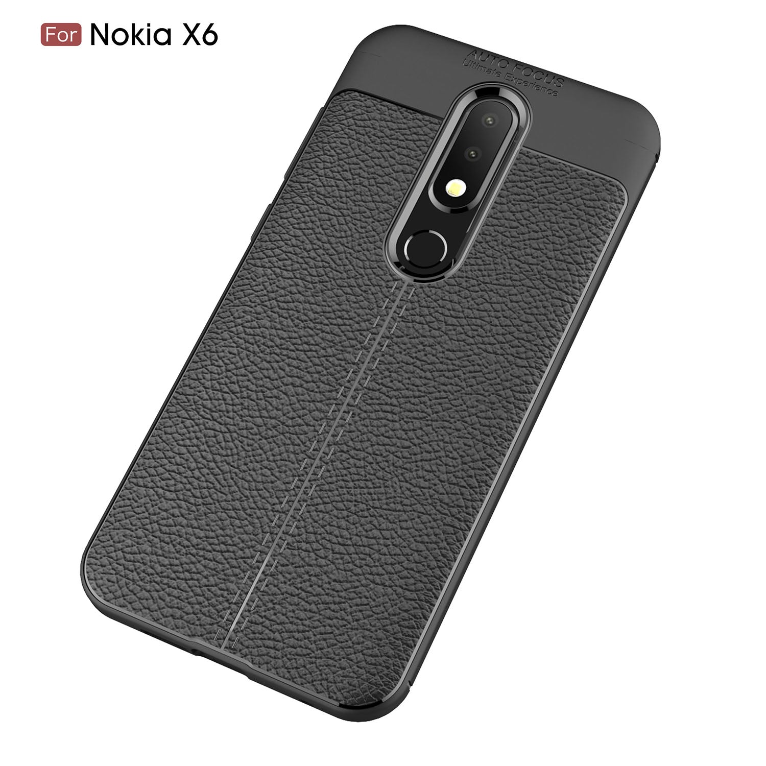 Nokia 6.1 Plus (X6) Leather Texture Case Black