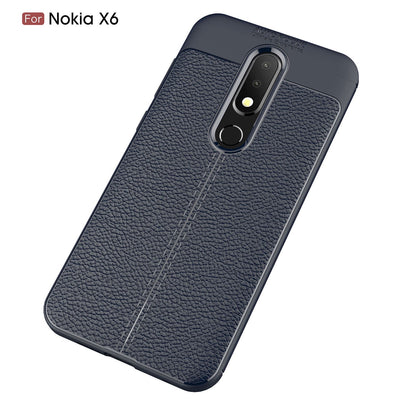 Nokia 6.1 Plus (X6) Leather Texture Case Navy